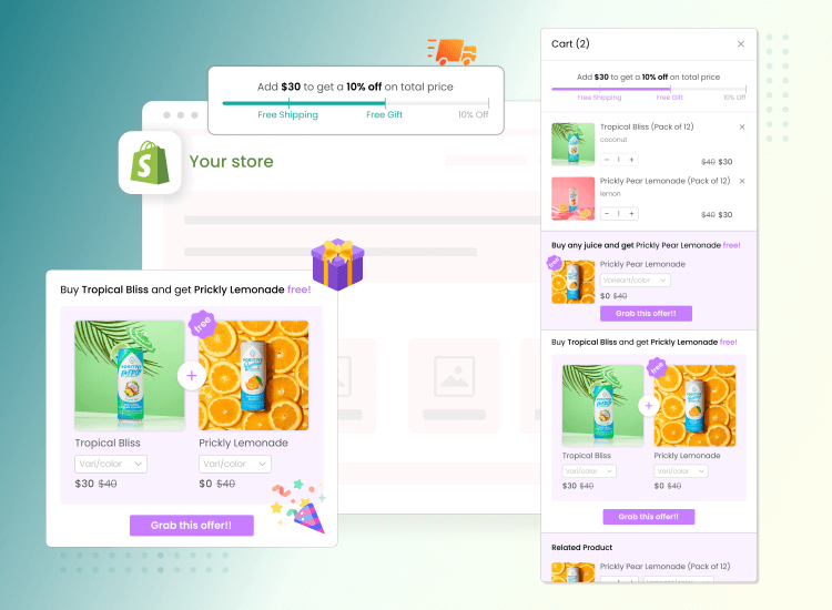 Cart Drawer Conversion Strategies: Unlocking the Power of Free Gifts, Scarcity Timers | shopify app by Wizio